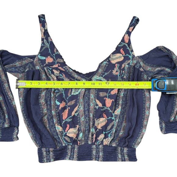 Ecote boho floral blouse – cold shoulder off-shoulder top - Picture 5 of 8
